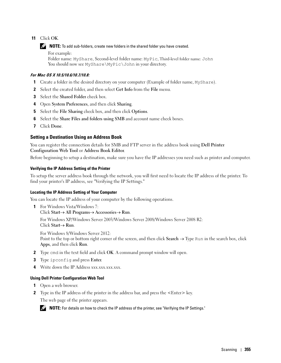 Setting a destination using an address book | Dell C2665dnf Color Laser Printer User Manual | Page 357 / 578