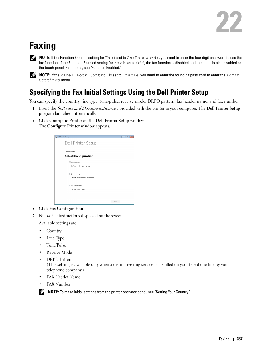 Faxing, 22 faxing | Dell C2665dnf Color Laser Printer User Manual | Page 369 / 578