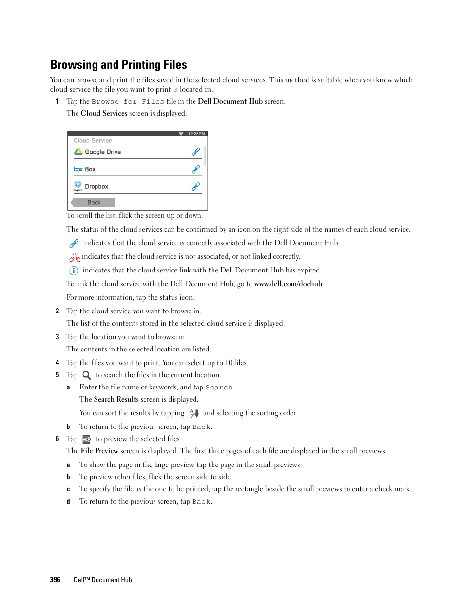 Browsing and printing files | Dell C2665dnf Color Laser Printer User Manual | Page 398 / 578