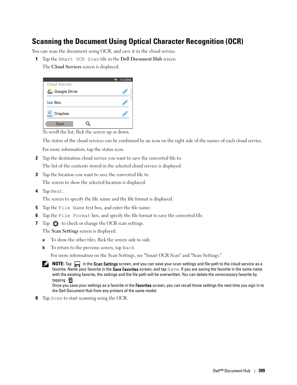 Converting and storing with dell document hub | Dell C2665dnf Color Laser Printer User Manual | Page 401 / 578