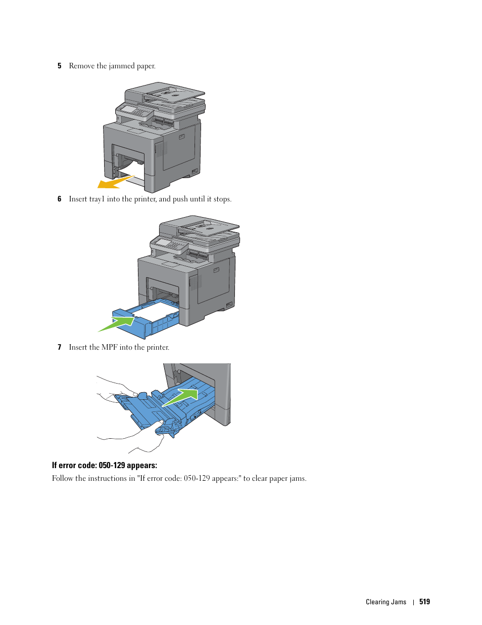 If error code: 050-129 appears | Dell C2665dnf Color Laser Printer User Manual | Page 521 / 578