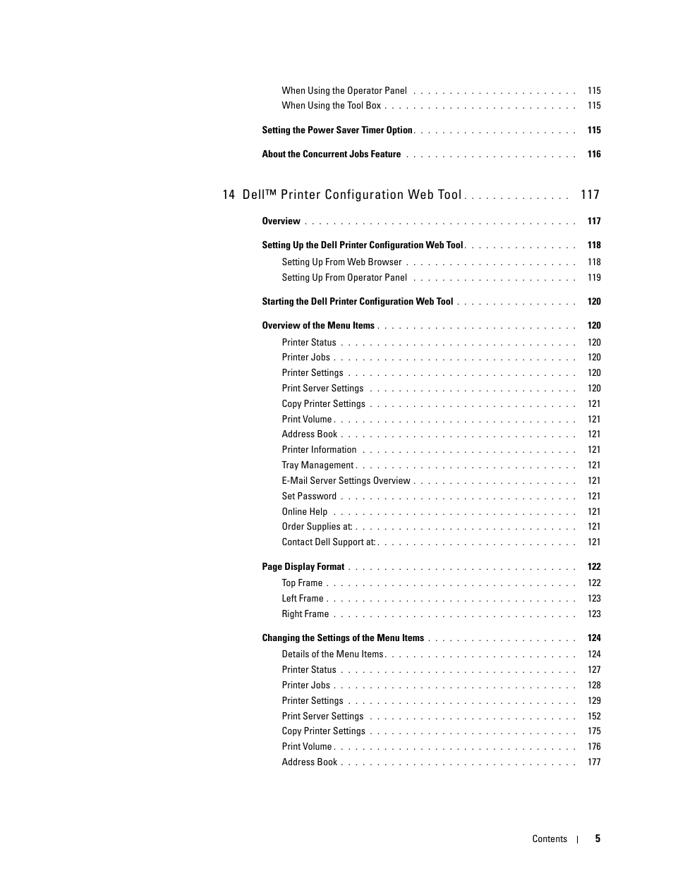 14 dell™ printer configuration web tool 117, 14 dell™ printer configuration web tool | Dell C2665dnf Color Laser Printer User Manual | Page 7 / 578