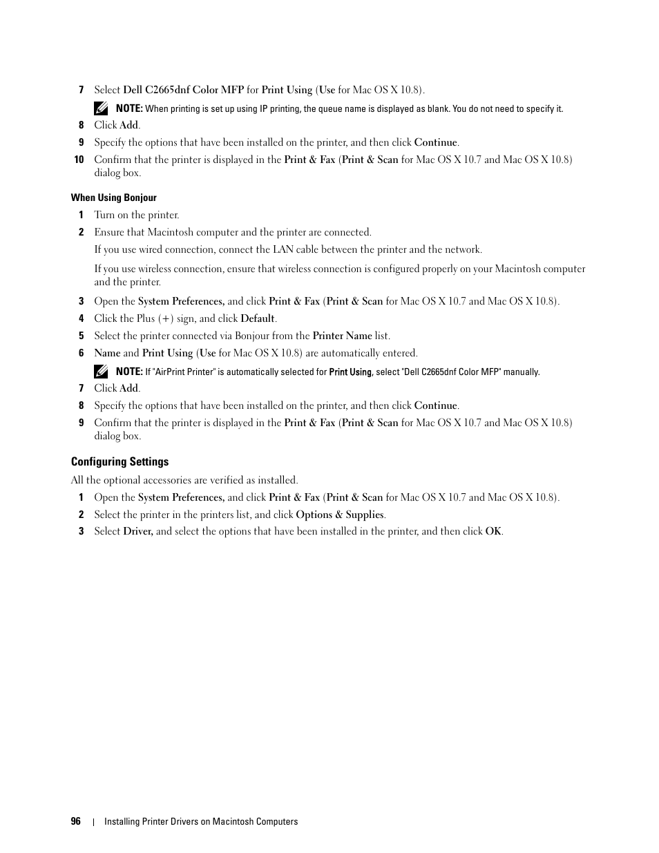 Configuring settings | Dell C2665dnf Color Laser Printer User Manual | Page 98 / 578