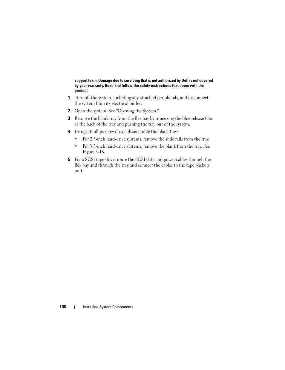 2 open the system. see "opening the system | Dell POWEREDGE R710 User Manual | Page 108 / 208