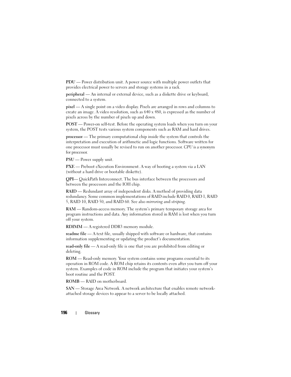 Dell POWEREDGE R710 User Manual | Page 196 / 208
