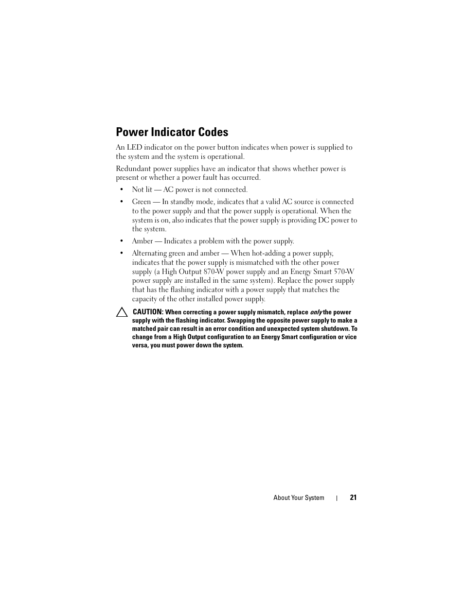 Power indicator codes | Dell POWEREDGE R710 User Manual | Page 21 / 208