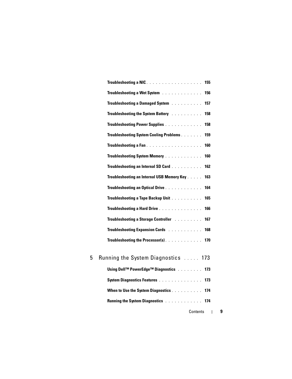 5running the system diagnostics | Dell POWEREDGE R710 User Manual | Page 9 / 208