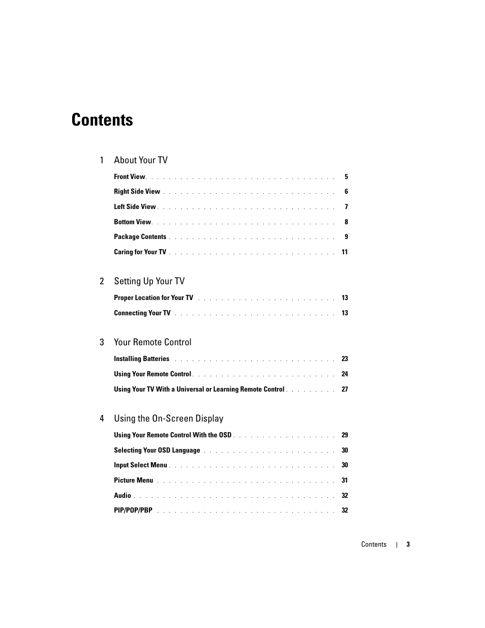 Dell LCD TV W2600 User Manual | Page 4 / 53