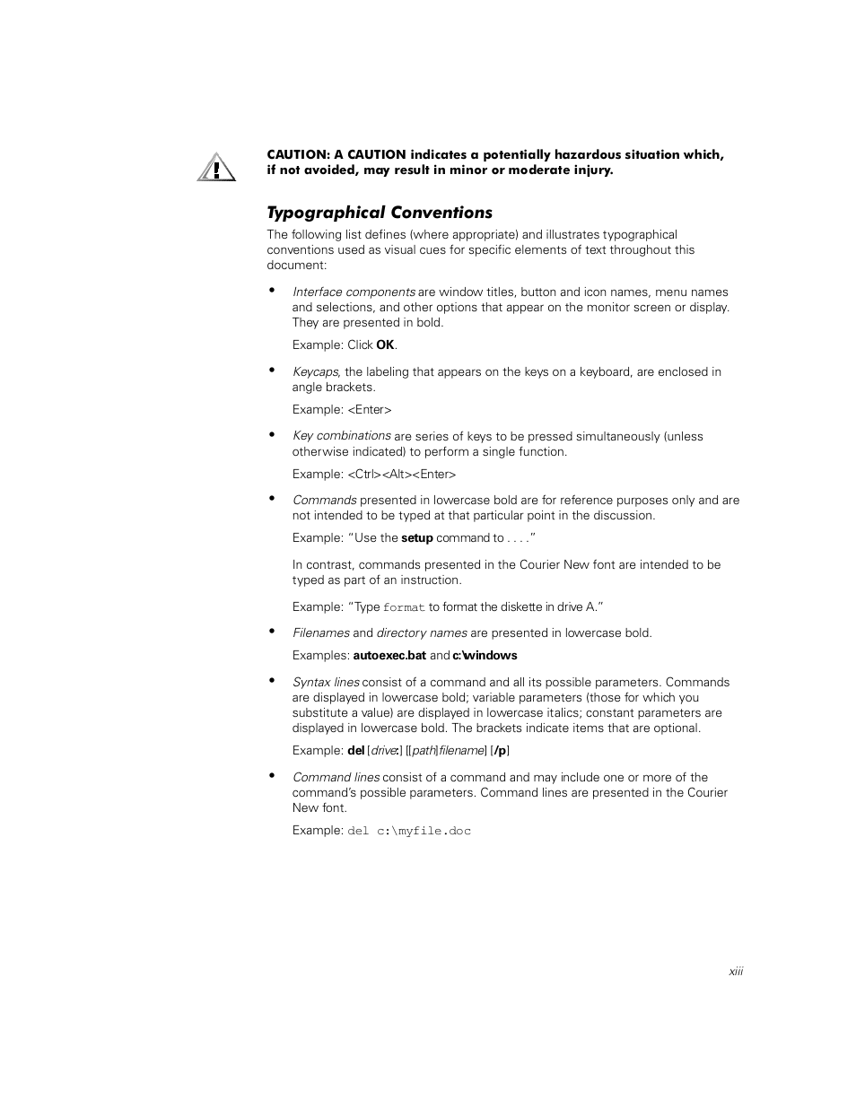 Typographical conventions | Dell Inspiron 2000 User Manual | Page 11 / 132