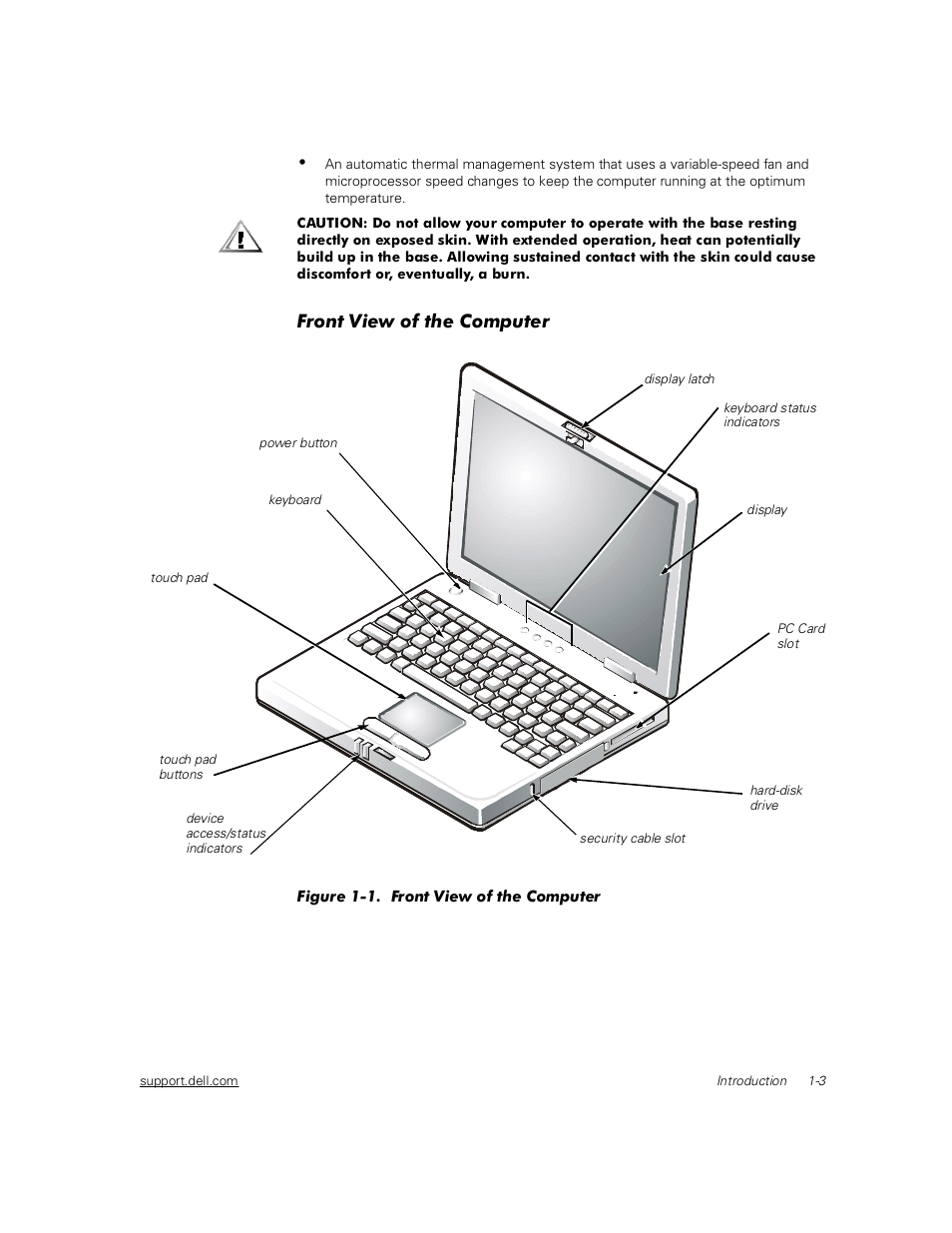 Front view of the computer, Front view of the computer -3 | Dell Inspiron 2000 User Manual | Page 21 / 132