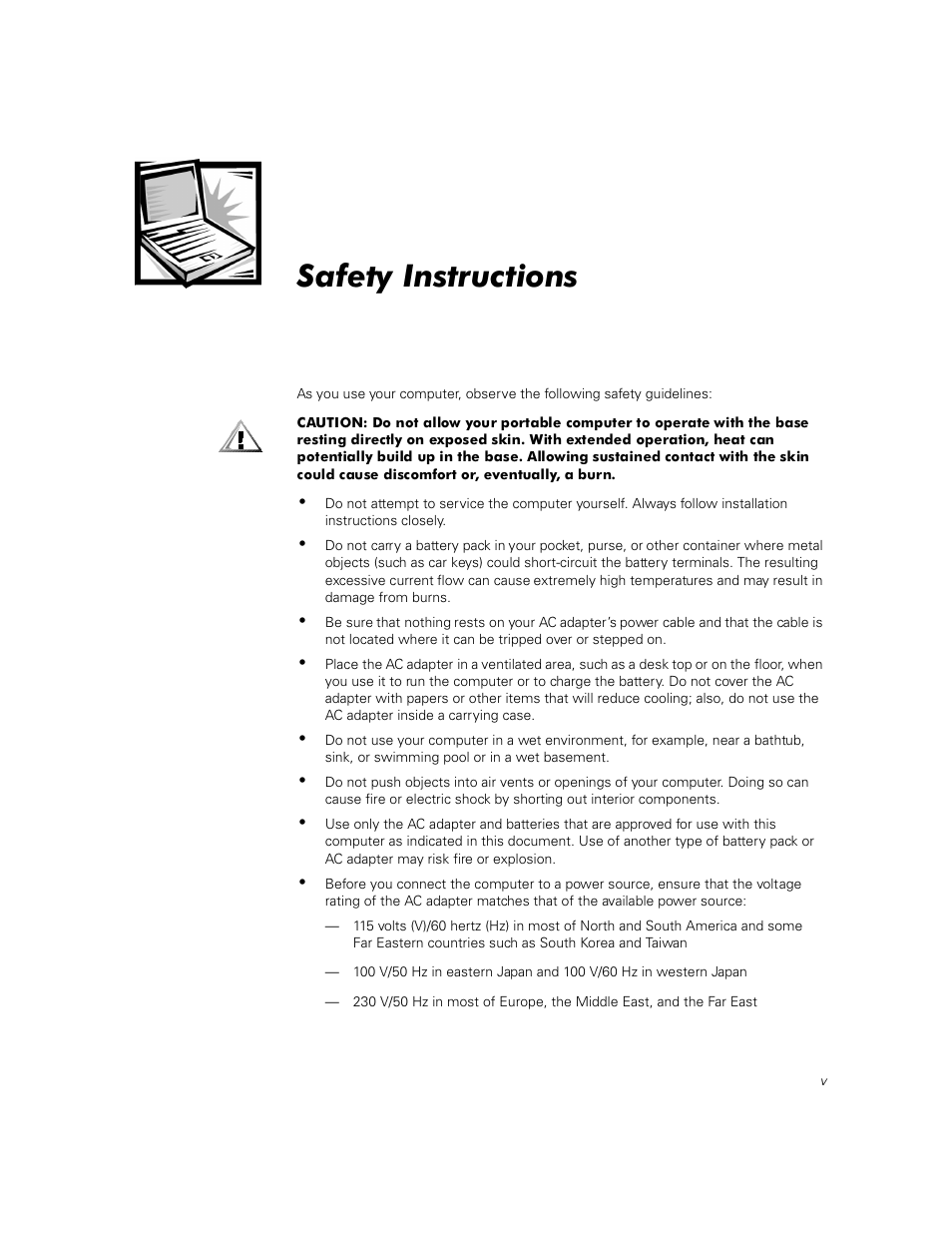 Safety instructions | Dell Inspiron 2000 User Manual | Page 3 / 132