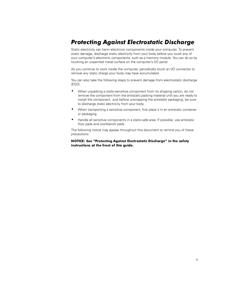 Protecting against electrostatic discharge | Dell Inspiron 2000 User Manual | Page 7 / 132