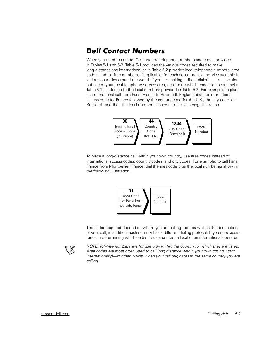 Dell contact numbers, Dell contact numbers -7 | Dell Inspiron 2000 User Manual | Page 71 / 132