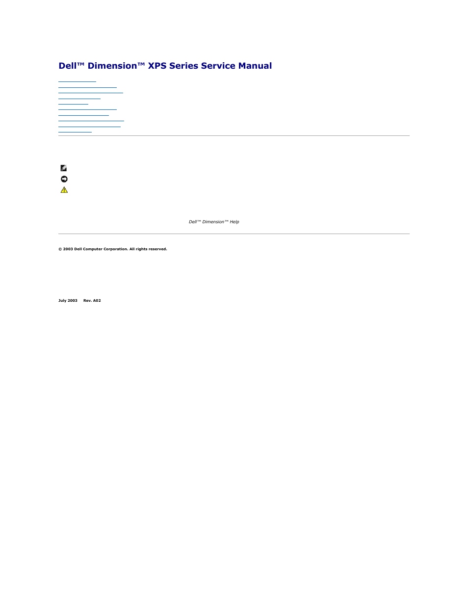 Dell XPS/Dimension XPS User Manual | 49 pages