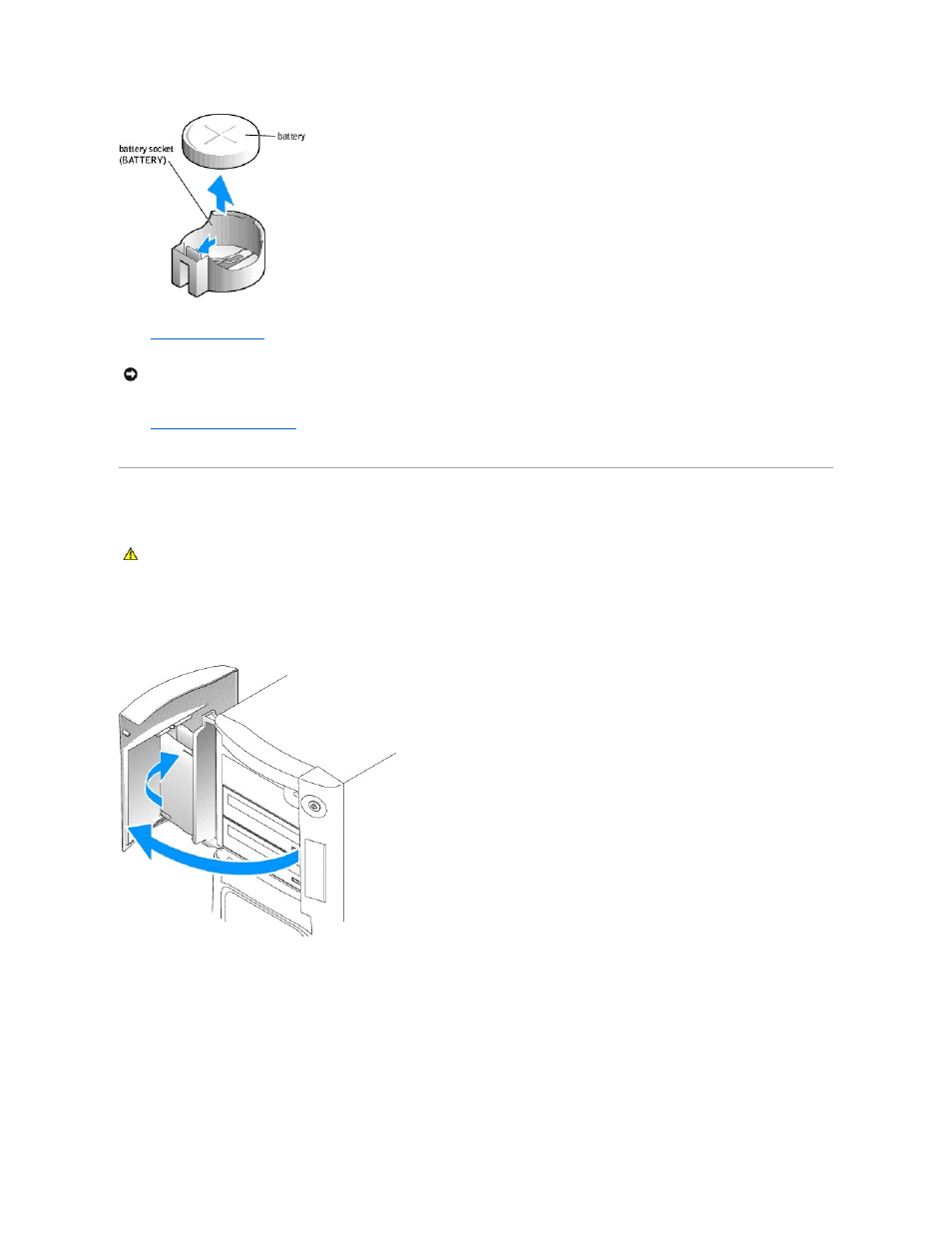 Drive door, Removing the drive door | Dell XPS/Dimension XPS User Manual | Page 32 / 49