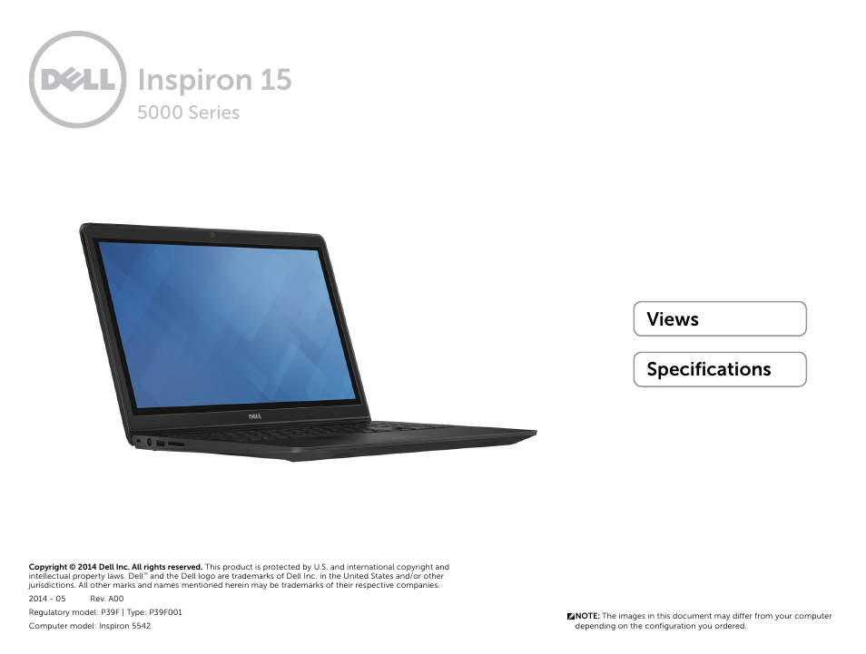 Dell Inspiron 15 (5542, Mid 2014) User Manual | 22 pages
