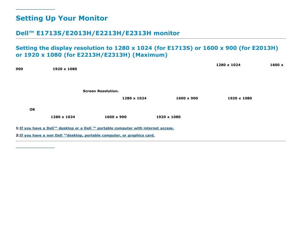 Setting up your monitor | Dell E2213H Monitor User Manual | Page 49 / 51