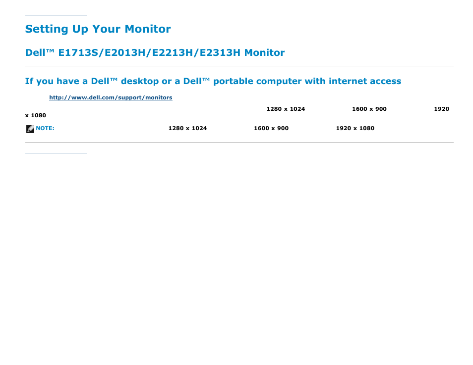 Setting up your monitor | Dell E2213H Monitor User Manual | Page 50 / 51