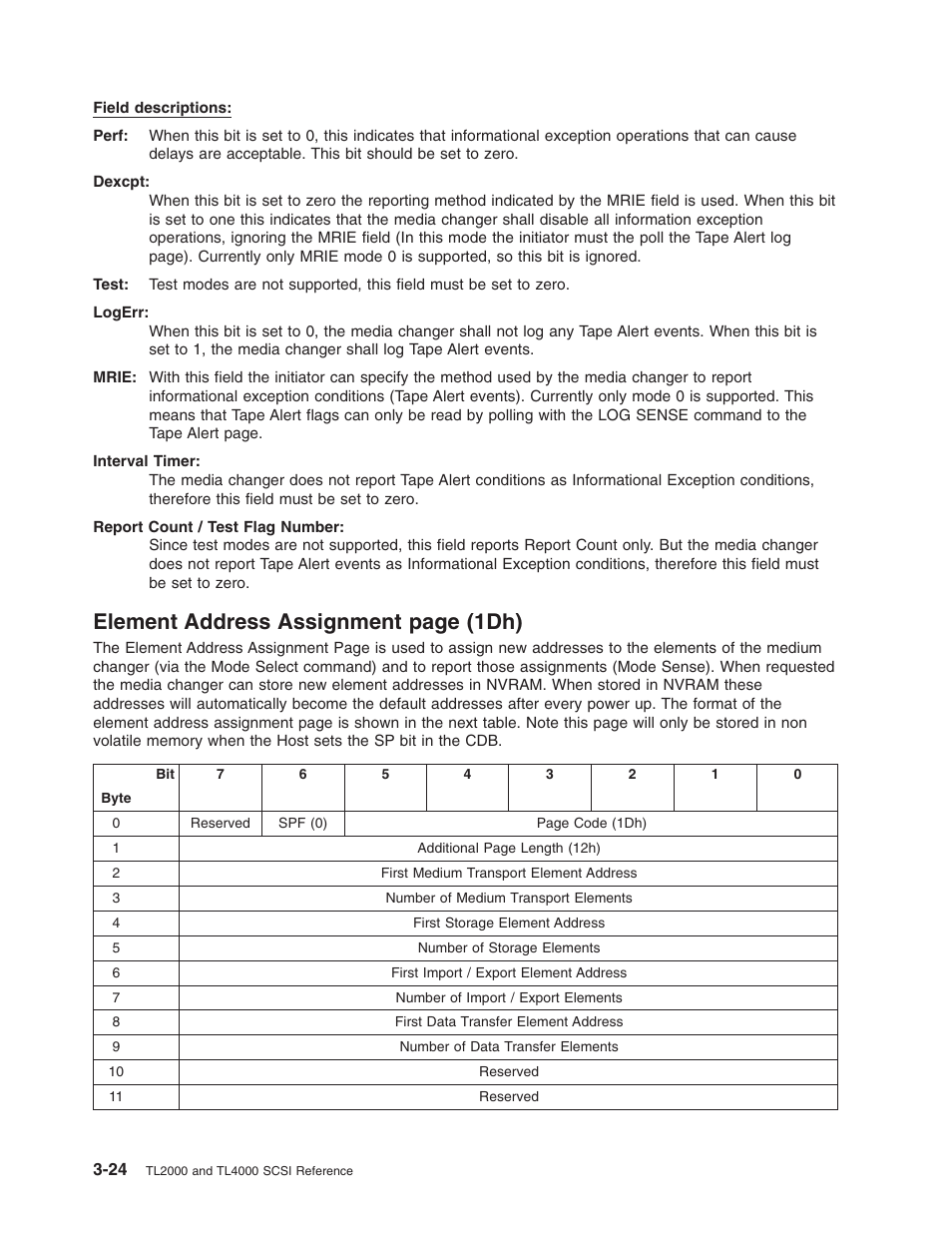 Element, Address, Assignment | 1dh), Page | Dell PowerVault TL4000 User Manual | Page 38 / 116