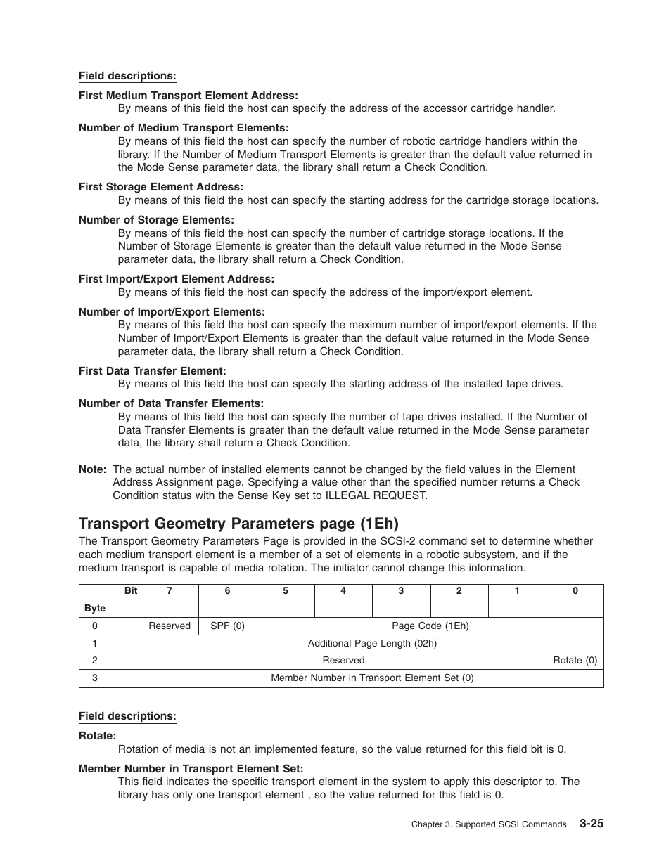Transport, Geometry, Parameters | 1eh), Page | Dell PowerVault TL4000 User Manual | Page 39 / 116