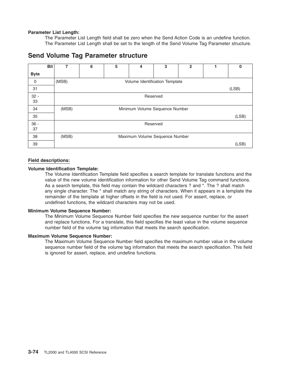 Send volume tag parameter structure, Send, Volume | Parameter, Structure | Dell PowerVault TL4000 User Manual | Page 88 / 116