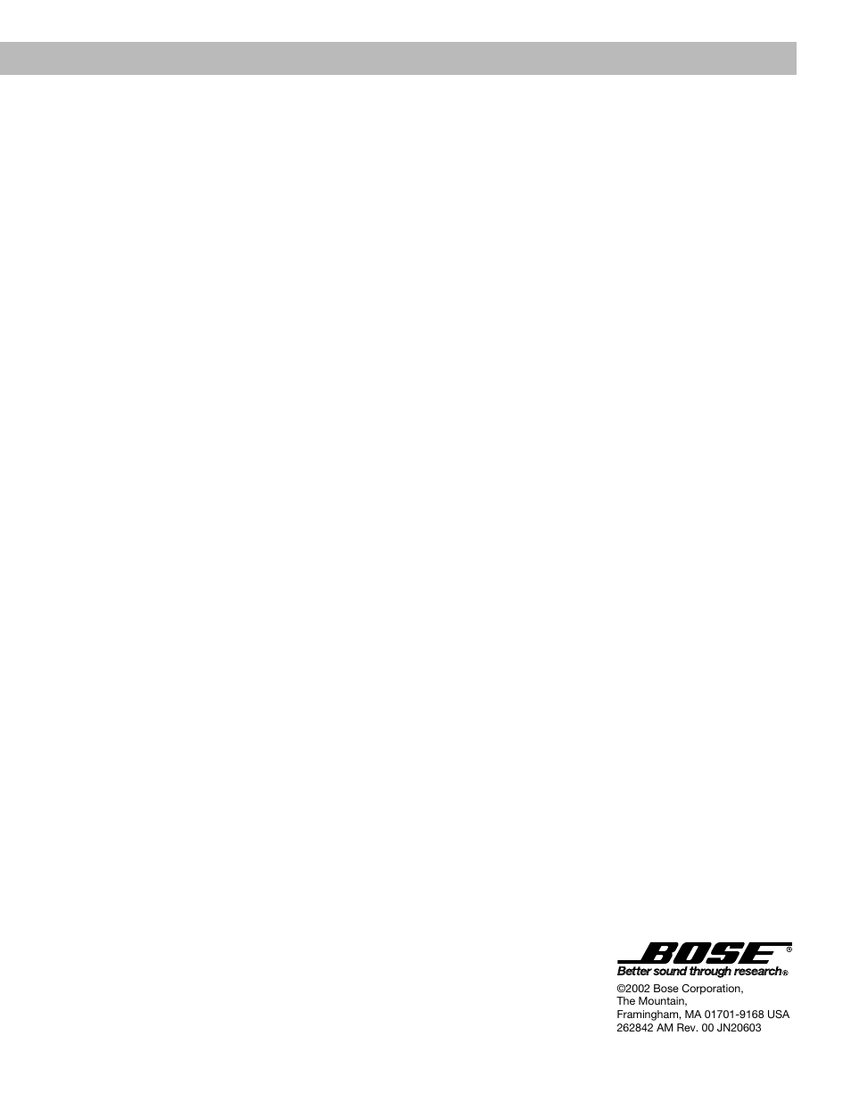 Bose Lifestyle Surround Sound Speaker System User Manual | Page 19 / 19