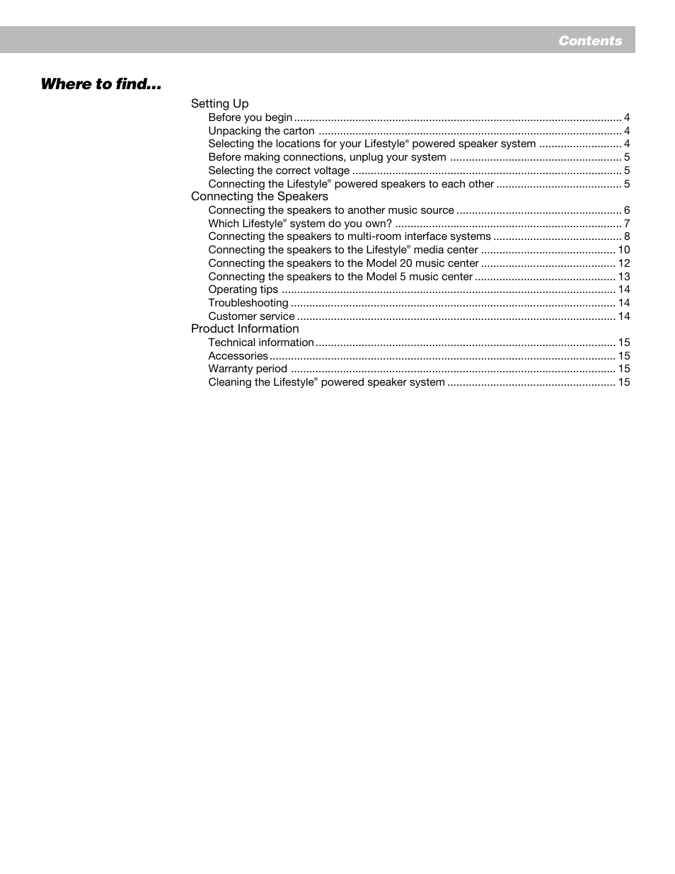 Bose Lifestyle Surround Sound Speaker System User Manual | Page 5 / 19