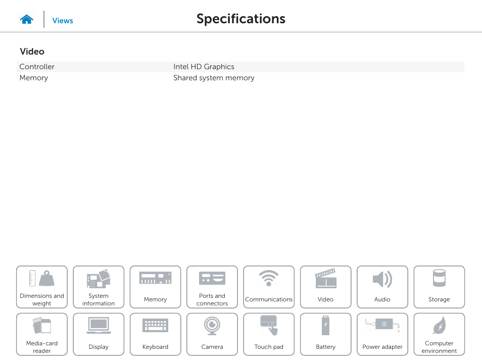 Video, Specifications | Dell Inspiron 11 3148 User Manual | Page 13 / 24