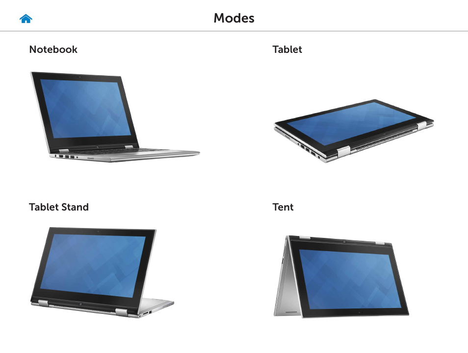 Modes | Dell Inspiron 11 3148 User Manual | Page 7 / 24