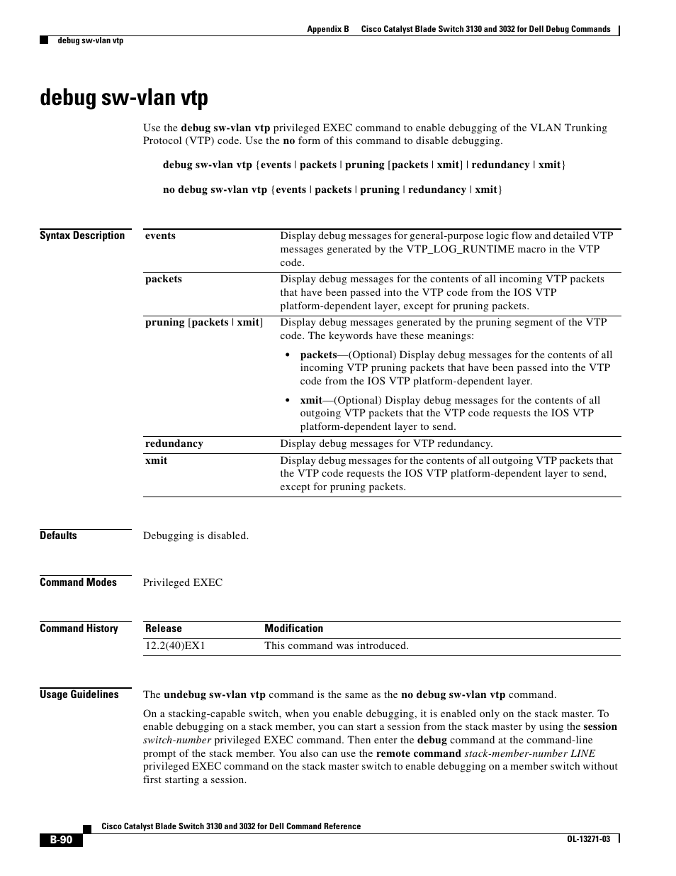 Debug sw-vlan vtp | Dell POWEREDGE M1000E User Manual | Page 1006 / 1082