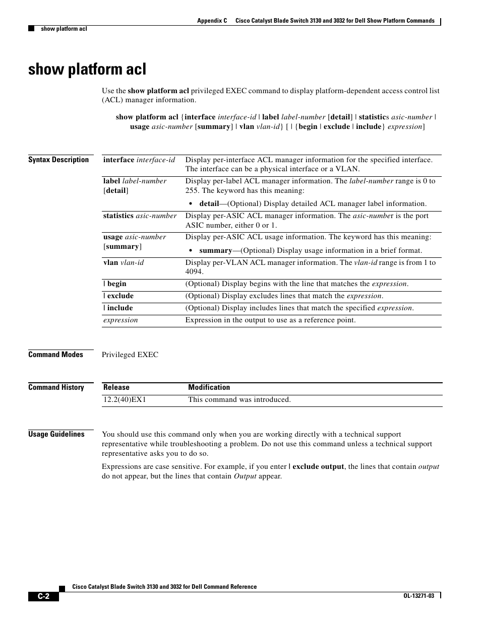 Show platform acl | Dell POWEREDGE M1000E User Manual | Page 1012 / 1082