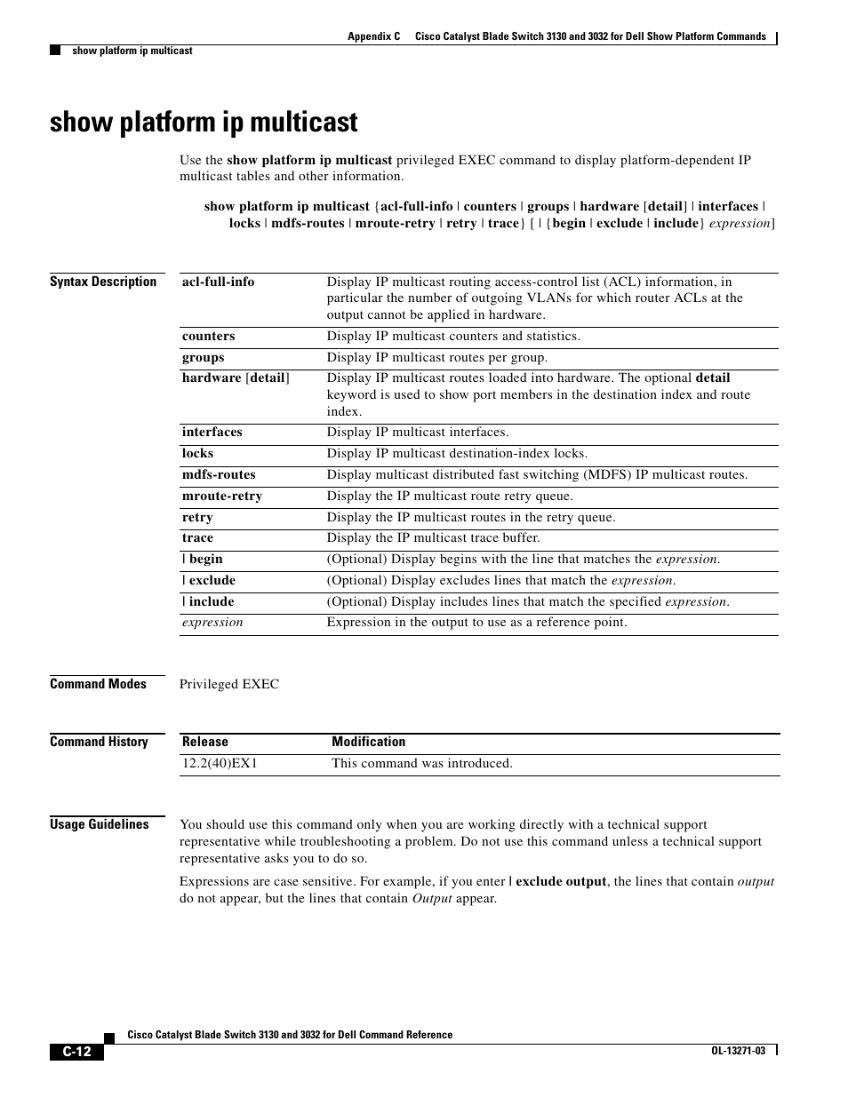 Show platform ip multicast | Dell POWEREDGE M1000E User Manual | Page 1022 / 1082