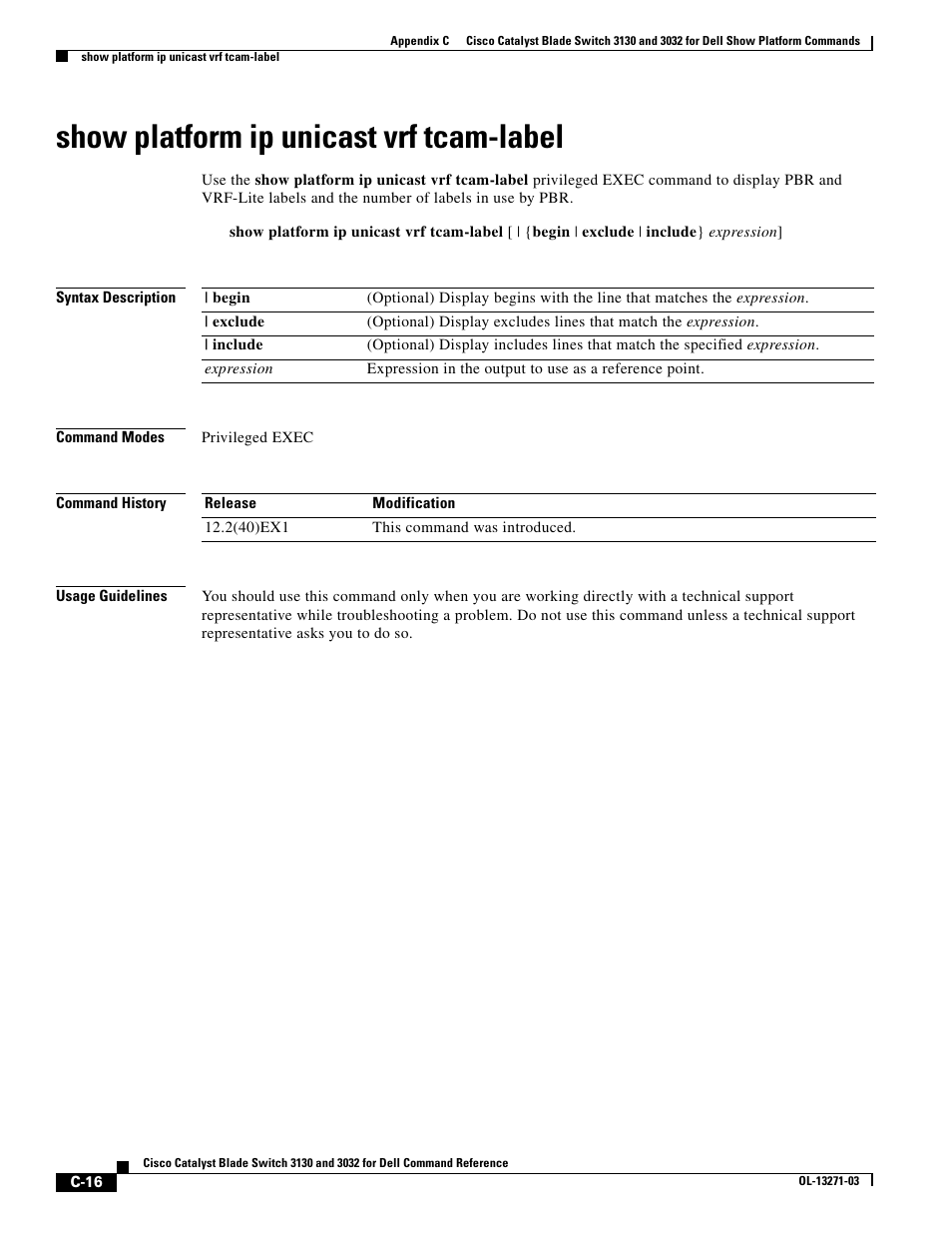 Show platform ip unicast vrf tcam-label | Dell POWEREDGE M1000E User Manual | Page 1026 / 1082