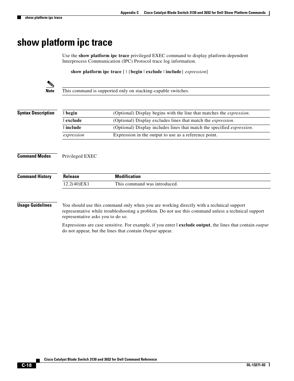 Show platform ipc trace | Dell POWEREDGE M1000E User Manual | Page 1028 / 1082