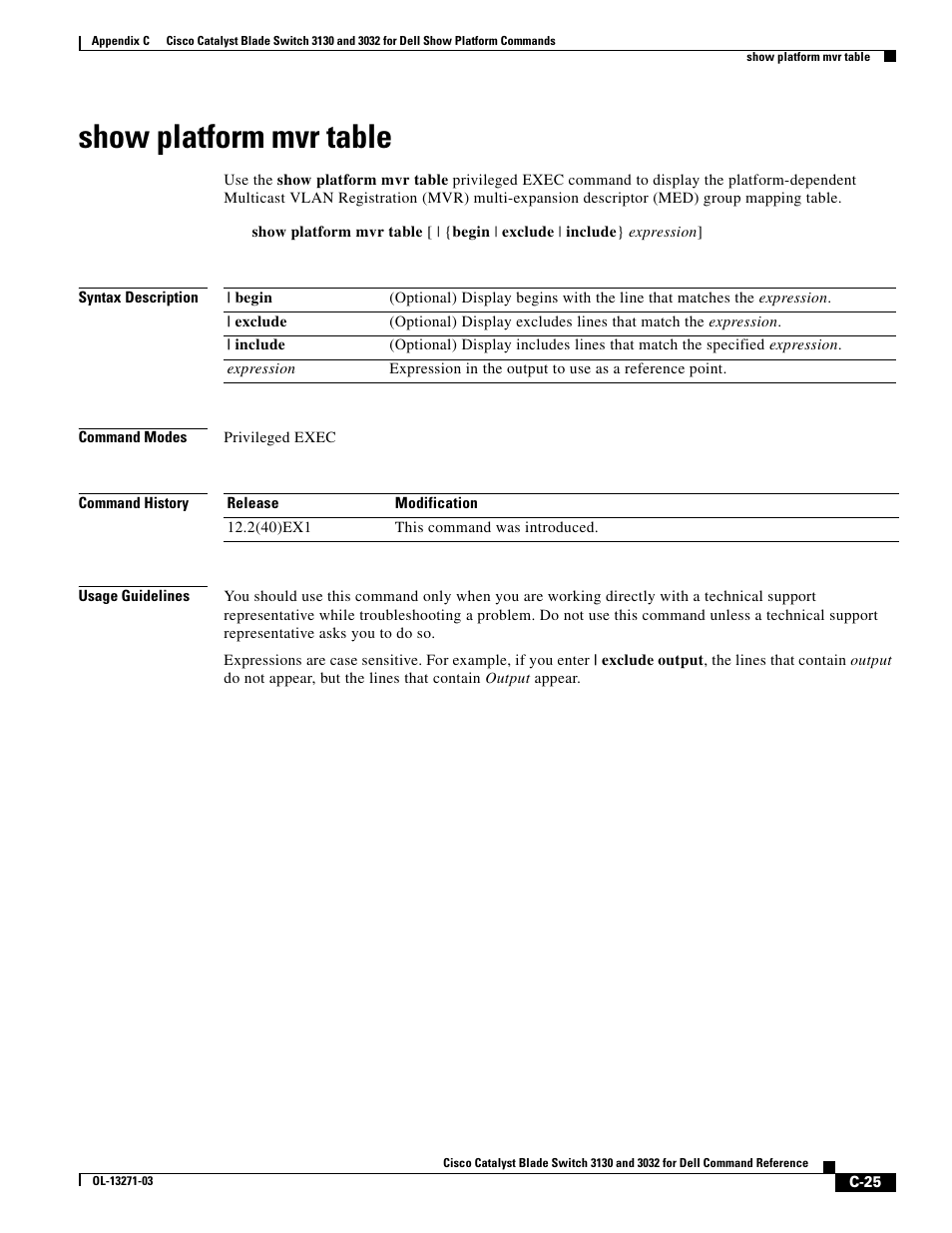 Show platform mvr table | Dell POWEREDGE M1000E User Manual | Page 1035 / 1082