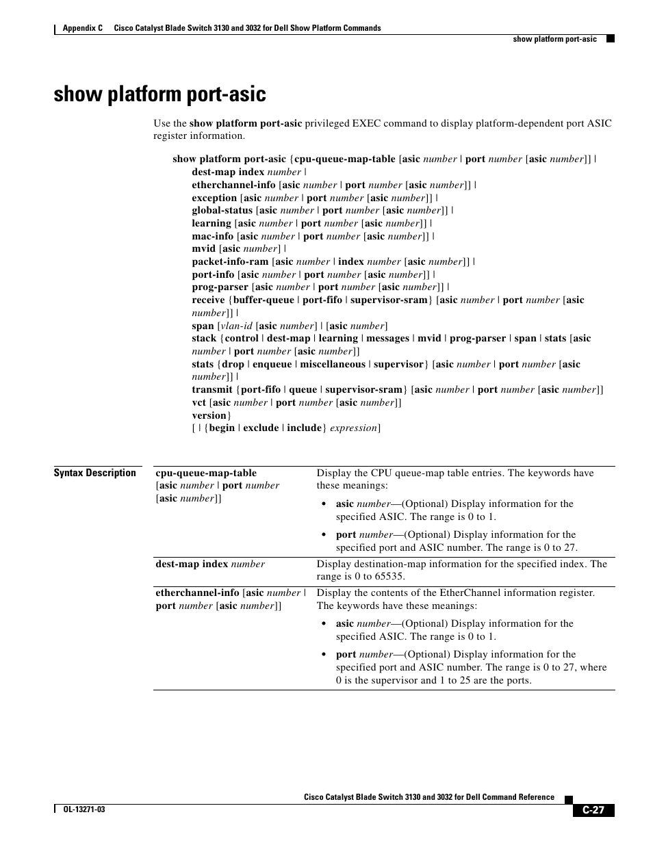 Show platform port-asic | Dell POWEREDGE M1000E User Manual | Page 1037 / 1082