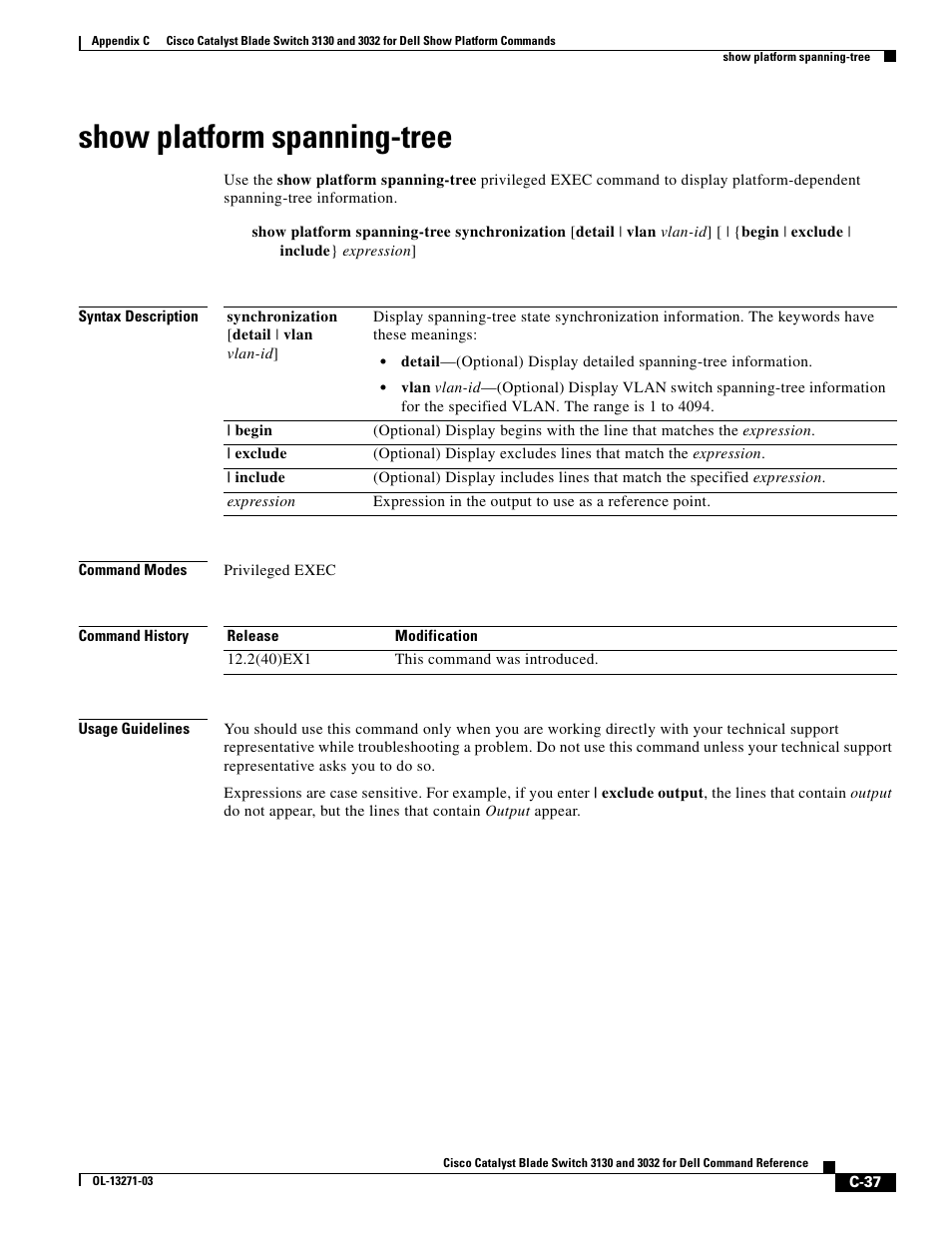 Show platform spanning-tree | Dell POWEREDGE M1000E User Manual | Page 1047 / 1082