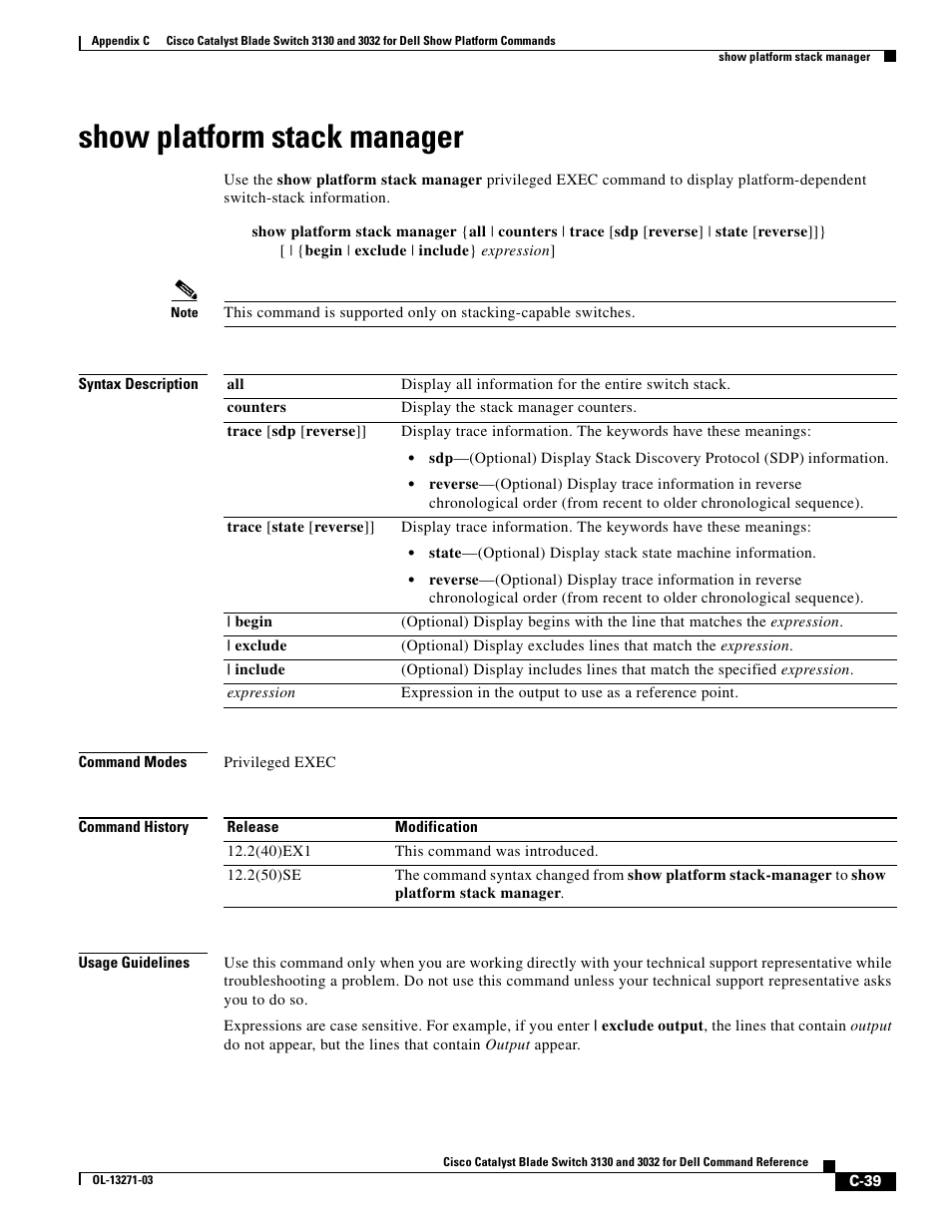 Show platform stack manager | Dell POWEREDGE M1000E User Manual | Page 1049 / 1082