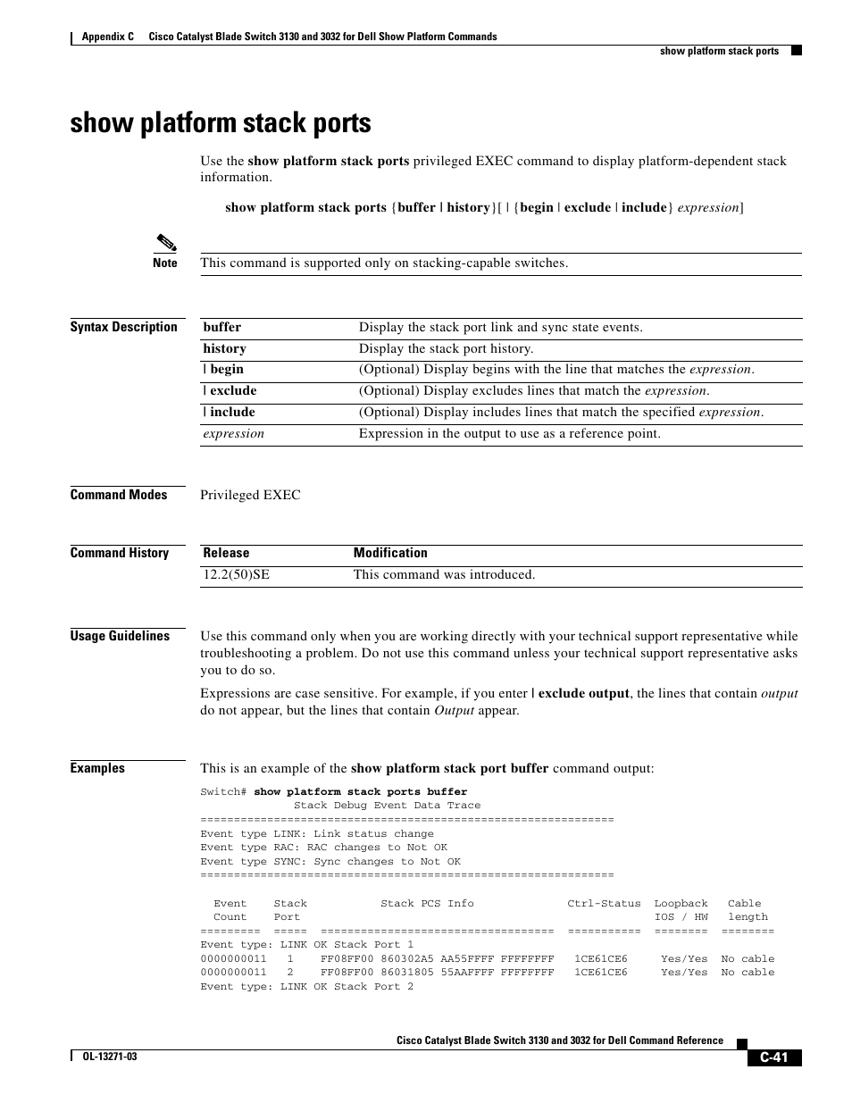 Show platform stack ports | Dell POWEREDGE M1000E User Manual | Page 1051 / 1082