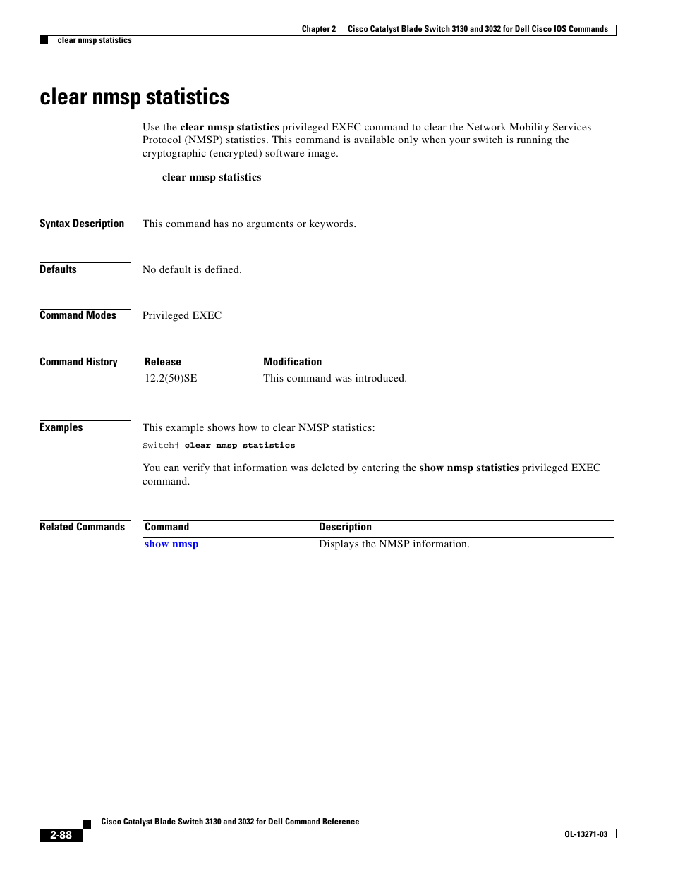 Clear nmsp statistics | Dell POWEREDGE M1000E User Manual | Page 118 / 1082