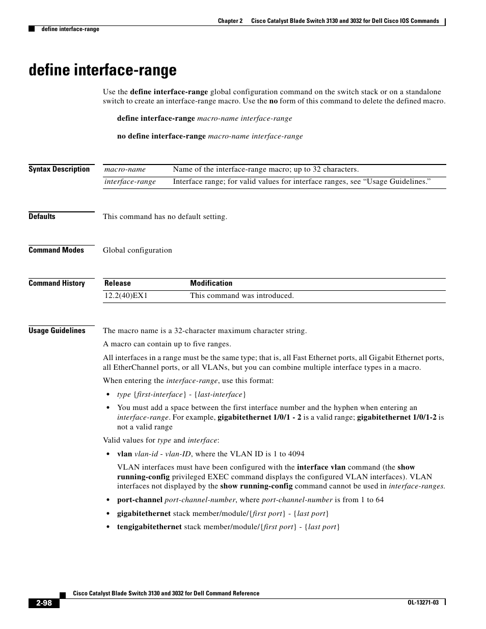 Define interface-range | Dell POWEREDGE M1000E User Manual | Page 128 / 1082