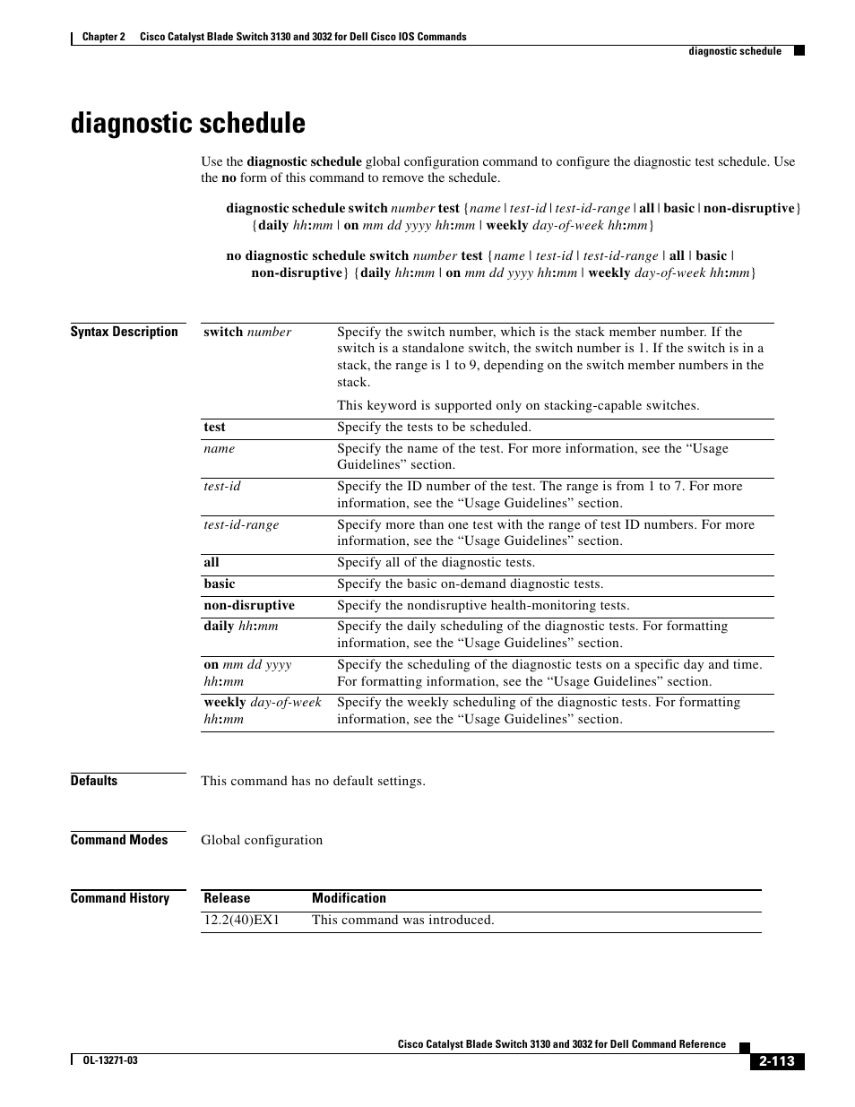 Diagnostic schedule | Dell POWEREDGE M1000E User Manual | Page 143 / 1082