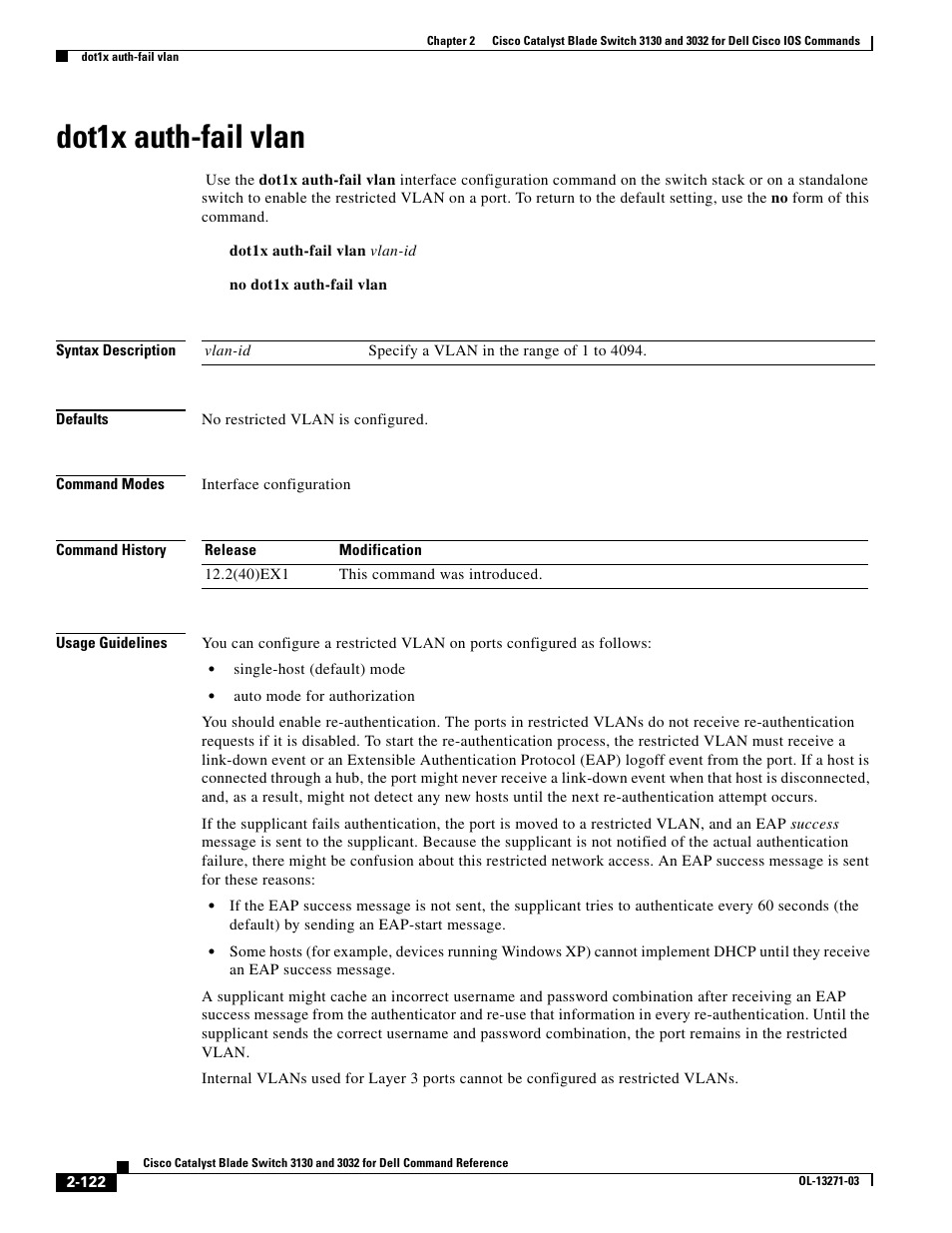 Dot1x auth-fail vlan | Dell POWEREDGE M1000E User Manual | Page 152 / 1082