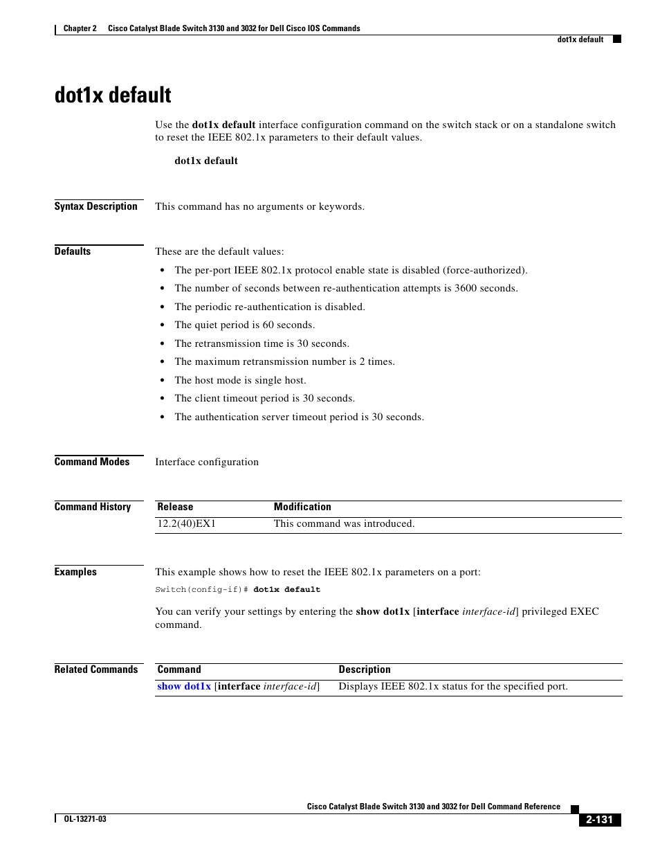 Dot1x default | Dell POWEREDGE M1000E User Manual | Page 161 / 1082