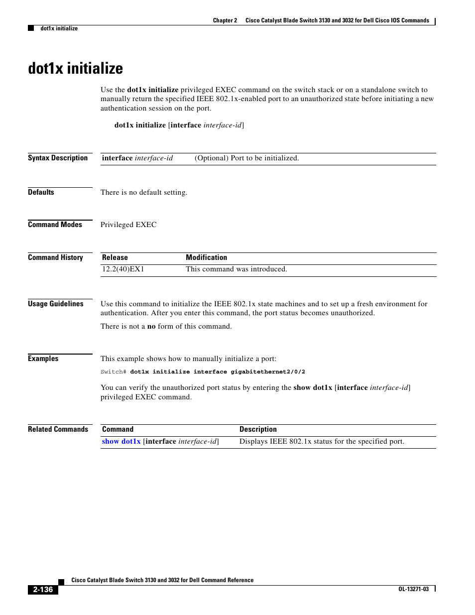 Dot1x initialize | Dell POWEREDGE M1000E User Manual | Page 166 / 1082