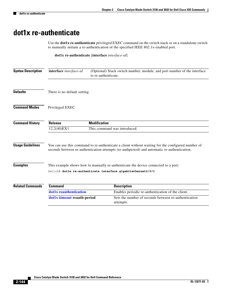 Dot1x re-authenticate | Dell POWEREDGE M1000E User Manual | Page 174 / 1082