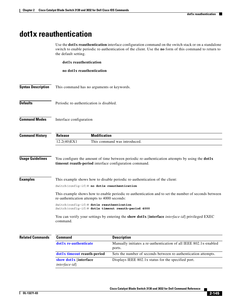 Dot1x reauthentication | Dell POWEREDGE M1000E User Manual | Page 175 / 1082