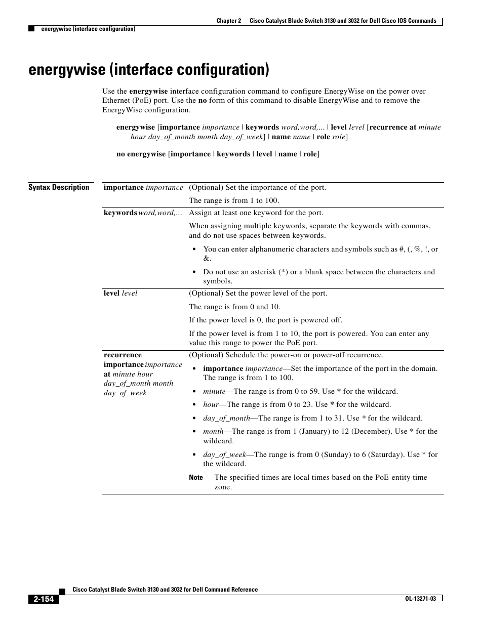 Energywise (interface configuration) | Dell POWEREDGE M1000E User Manual | Page 184 / 1082