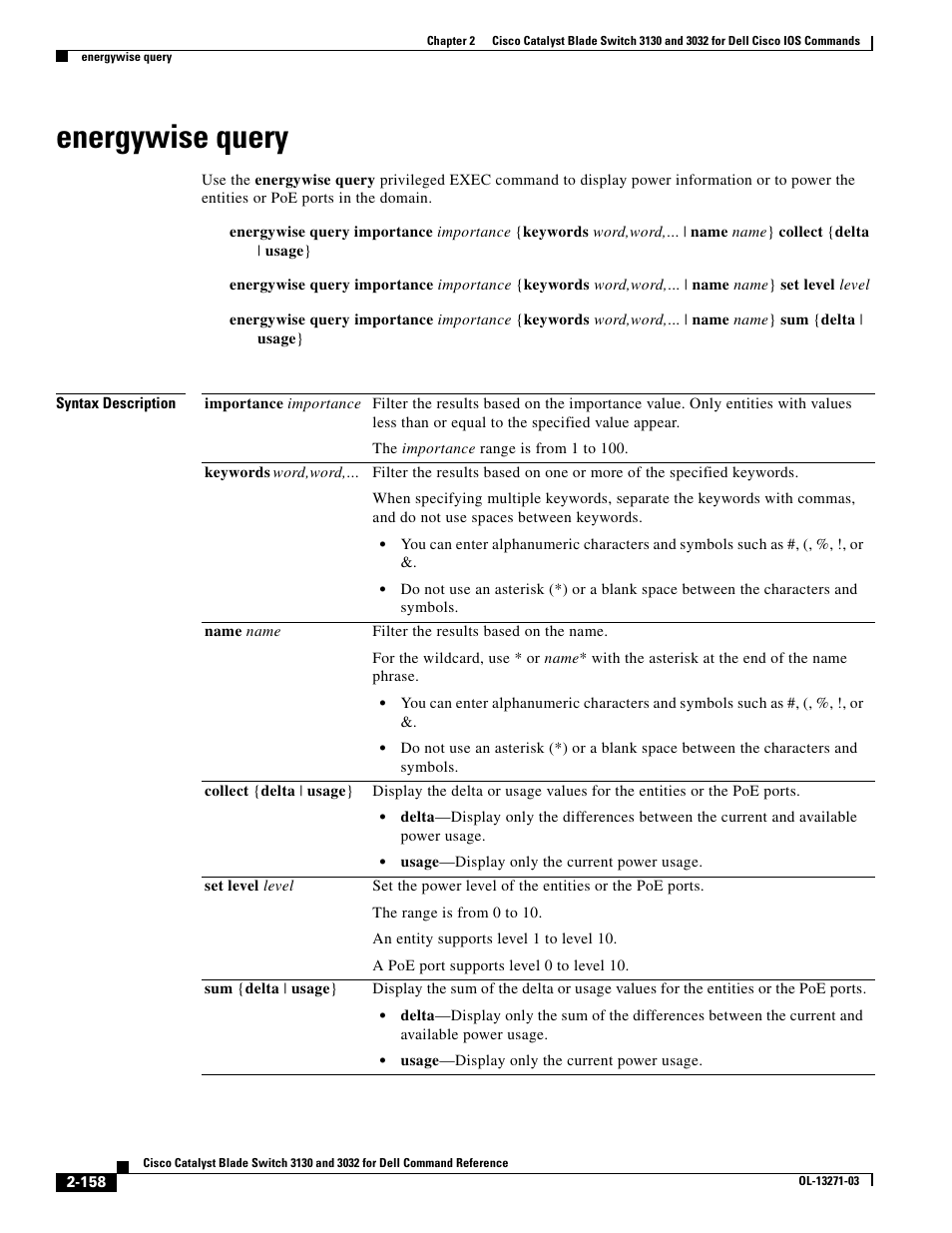 Energywise query | Dell POWEREDGE M1000E User Manual | Page 188 / 1082