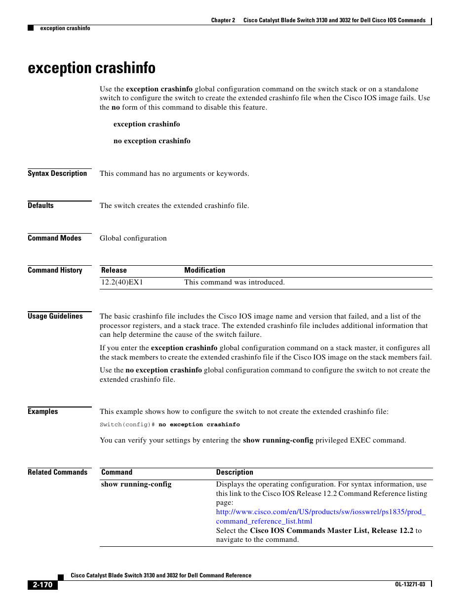 Exception crashinfo | Dell POWEREDGE M1000E User Manual | Page 200 / 1082